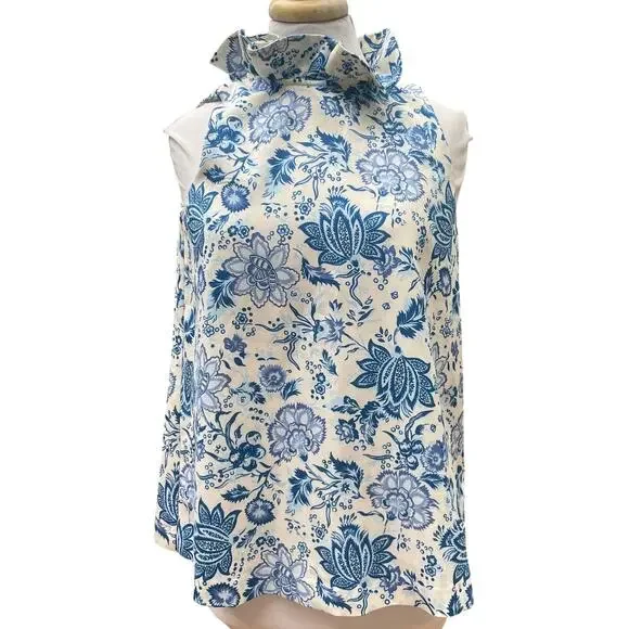 Tuckernuck Blue and White Floral Blouse - Picture 2 of 15